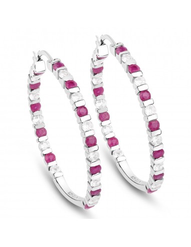 4.38 Carat Genuine Ruby and White Topaz .925 Sterling Silver Earrings vous aussi creer 