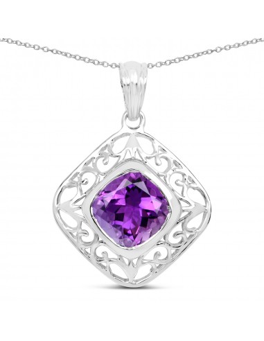 5.10 Carat Genuine Amethyst .925 Sterling Silver Pendant votre